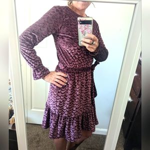 Michael Kors velvet velour purple dress
